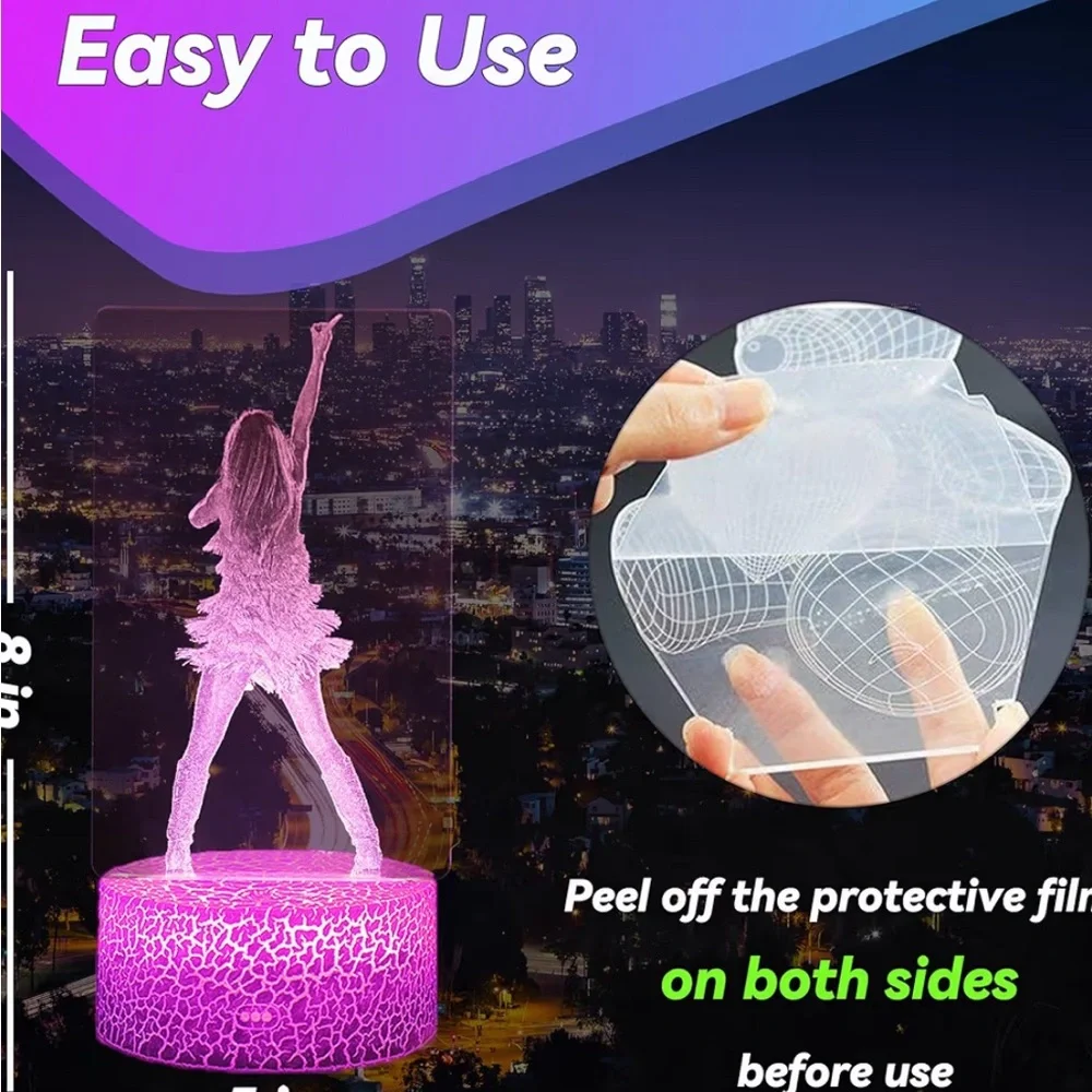 Taylor Swift!    Purple LED 3D Illusion Night Light - Picture 4 of 8